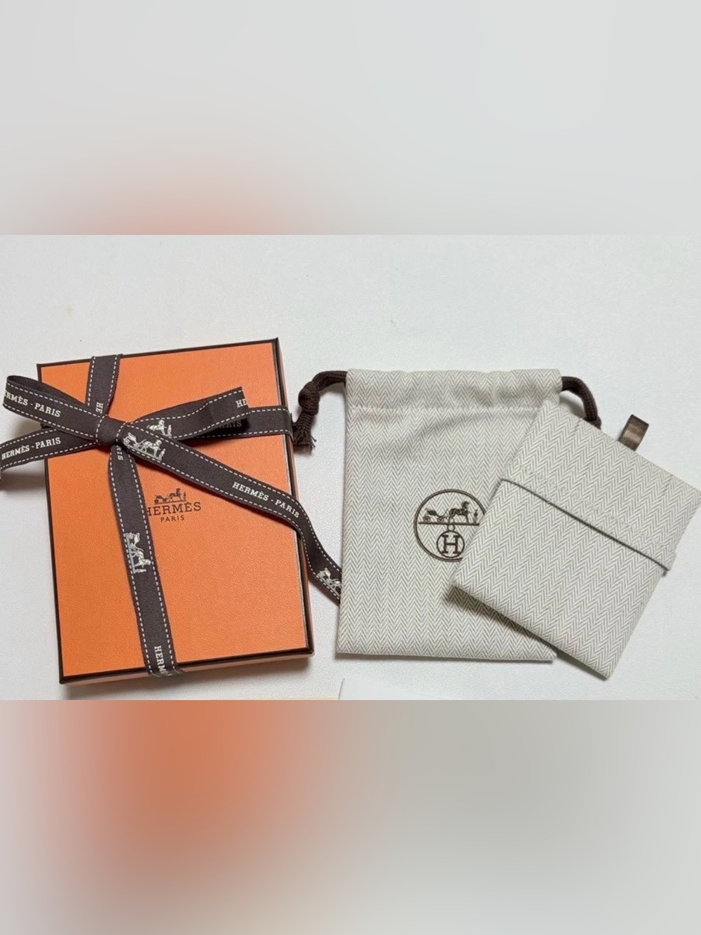 HERMÈS Empty Necklace Case Box Storage Bag Pouch Current Model Authentic